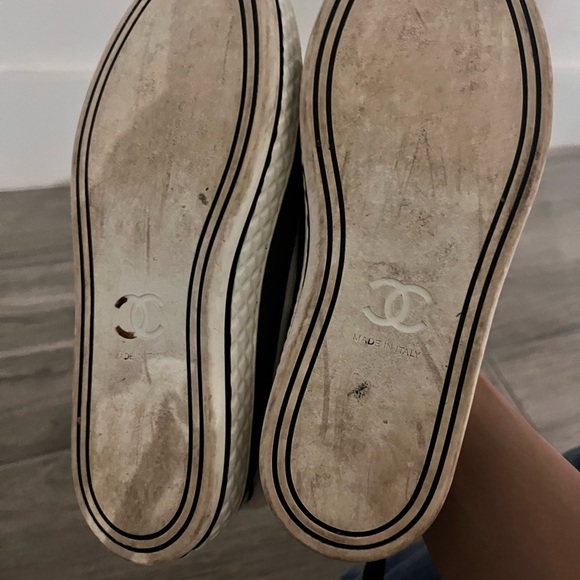 Chanel Fabric High Top Sneakers Sz 37 Authentic - Picture 5 of 9